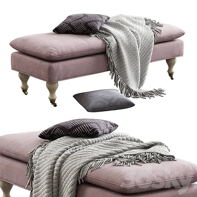 Safavieh _ Hampton Pillowtop Bench 3DS Max Model