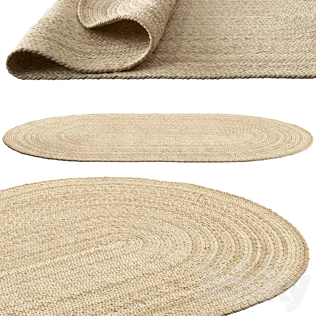 SAFAVIEH Dina Coastal Jute Rug Oval 3ds Max