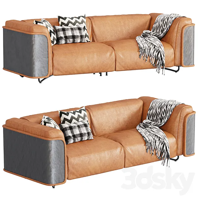 SAINT GERMAIN BROWN LEATHER SOFA 3dsMax Model