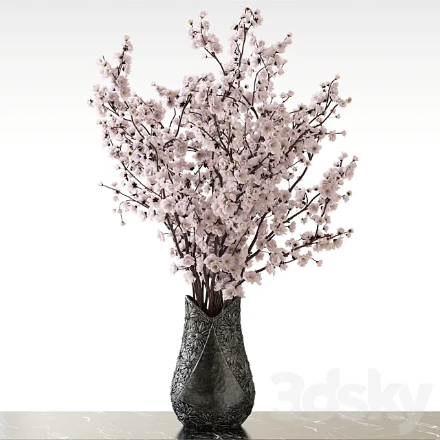 Sakura in a vase 3DS Max Model