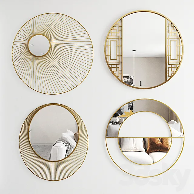 Sakurata Sakura Shan Aurora Mirrors Set 3ds Max