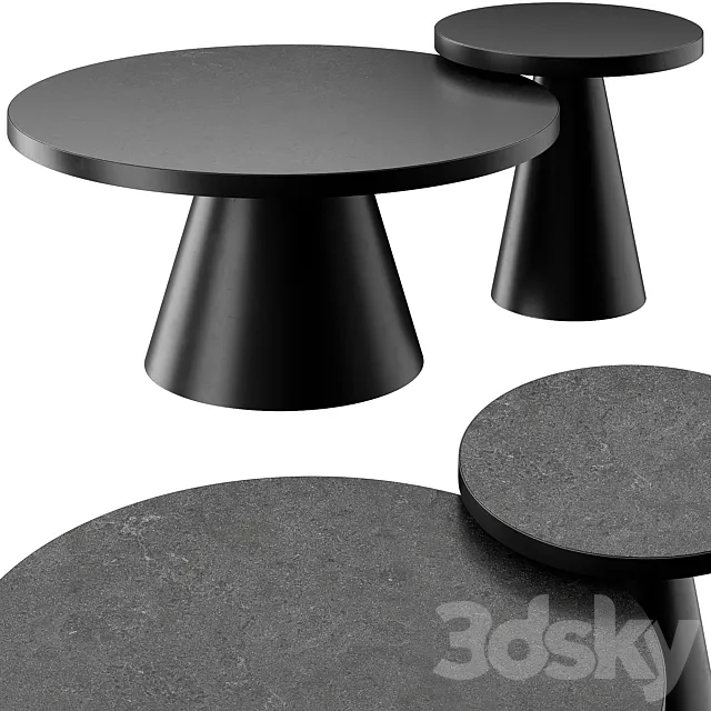 SALONTAFEL LEEDS ROND – ZWART KERAMIEK COFFEE AND SIDE TABLE 3DS Max Model