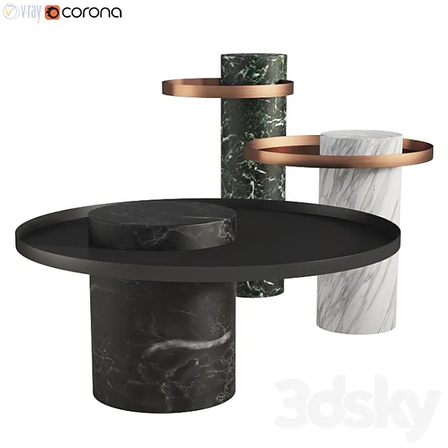 Salute Side Table & Coffee Table Collection 3DSMax File