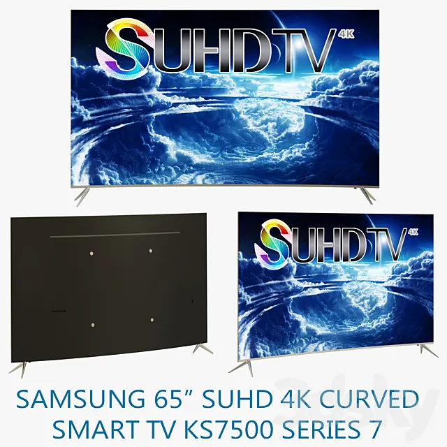 Samsung 65 “SUHD 4K Curved Smart TV KS7500 Series 7 3DSMax File