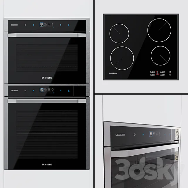 Samsung Chef Collection – oven NV73J9770RS. compact oven NQ50J9530BS and hob C61R1AAMST 3DSMax File
