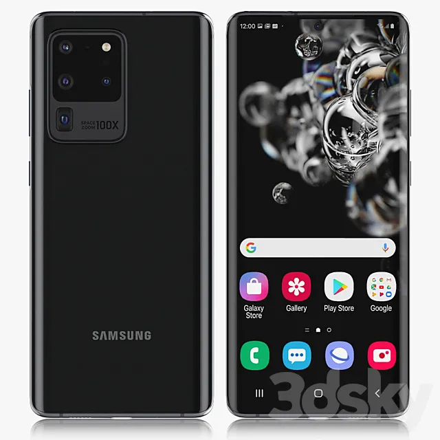 Samsung Galaxy 20 Ultra 5G Cosmic Black 3DSMax File