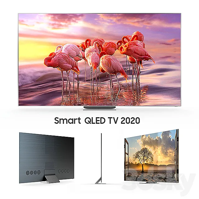 Samsung Q950T 8K Smart QLED TV 2020 3ds Max