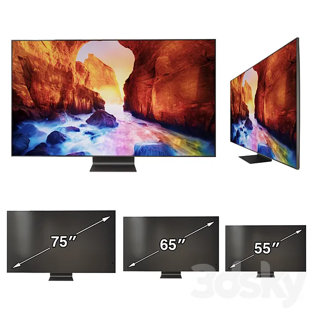 Samsung QLED TV 2019 Q90R 3dsMax Model