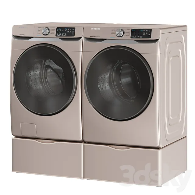 Samsung Washer Dryer WF45R6100AC Laundry Room 3ds Max