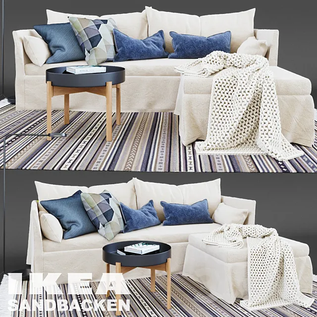 SANDBACKEN 3-seat sofa 3ds Max