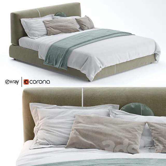 Sanders Upholstered Bed By Ditre Italia 3DSMax File