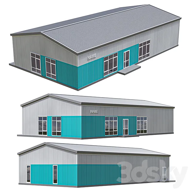 Sandwich panel building 3DS Max Model