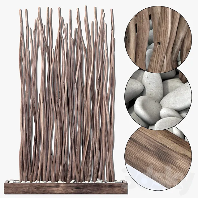Sang crooked decor pebble n2 3ds Max