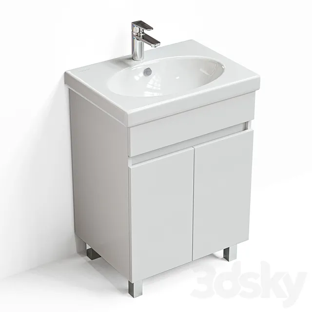 Sanita Luxe NEXT 60 washbasin with Sensea Line 60 cabinet 3DS Max Model