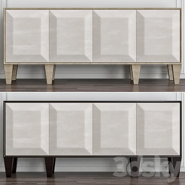Santa Barbara Fabric Trimmed Entertainment Console 3ds Max