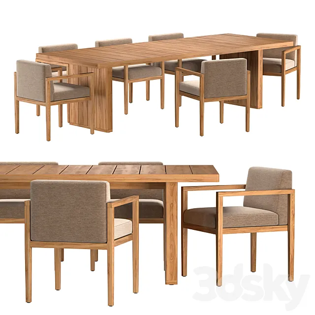 SANTOS TEAK DINING GROUP 3ds Max