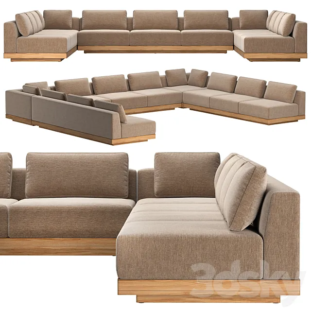 SANTOS TEAK MODULAR U-SOFA SECTIONAL 3ds Max