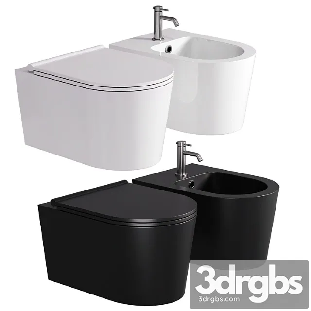 Saqu Trend Compact Hangtoilet Randloos Incl Toiletbril Mat Zwart 3dsmax Download