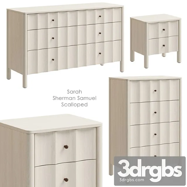 Sarah Sherman Samuel Scalloped Nightstand and Chest of Drawers West Elm 3dsmax Download