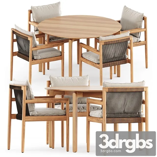 Saranac dining chair with arms by gloster and leaf table 443 by ton