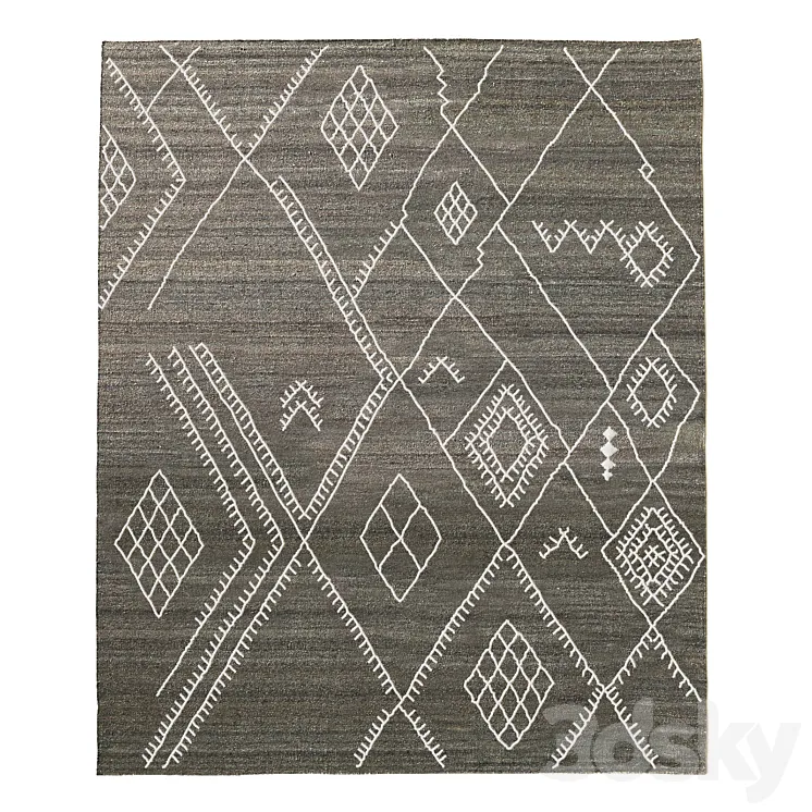 SARTO EMBROIDERED FLATWEAVE RUG 3DS Max