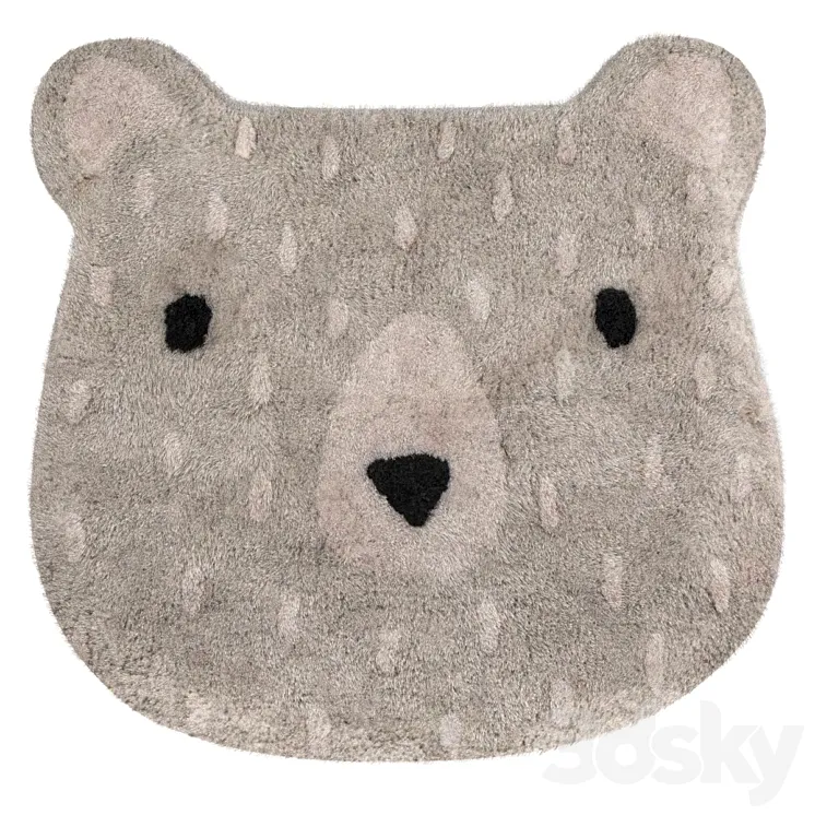Sass & Belle Gray Bear Camp Rug 3DS Max