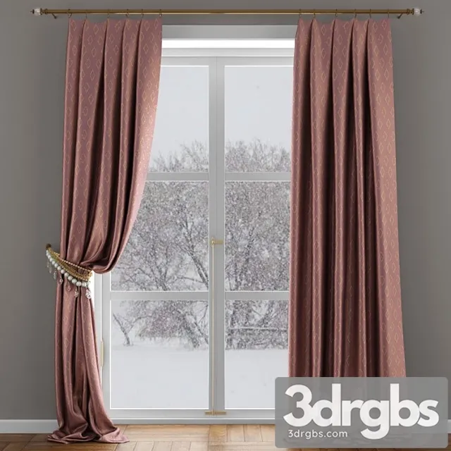 Satin Curtains of Beads With Pickup 3dsmax Download