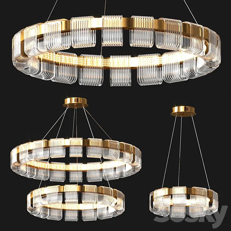 Saturno LED Chandelier 3DS Max Model