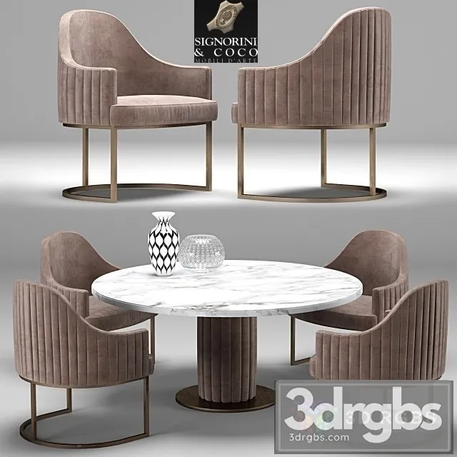 SC Isabel Byron Table and Chair 3dsmax Download