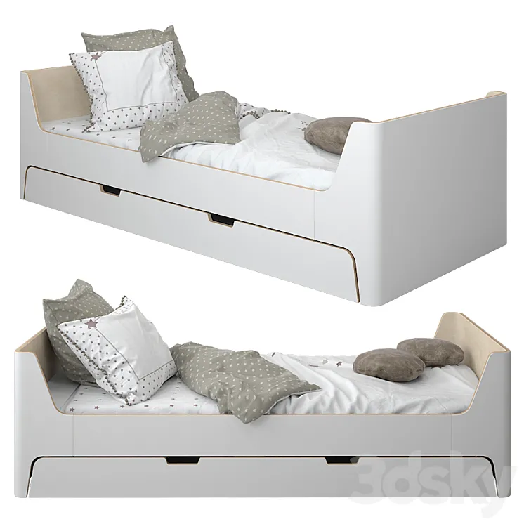 Scandi bed by Laredoute_01 3DS Max