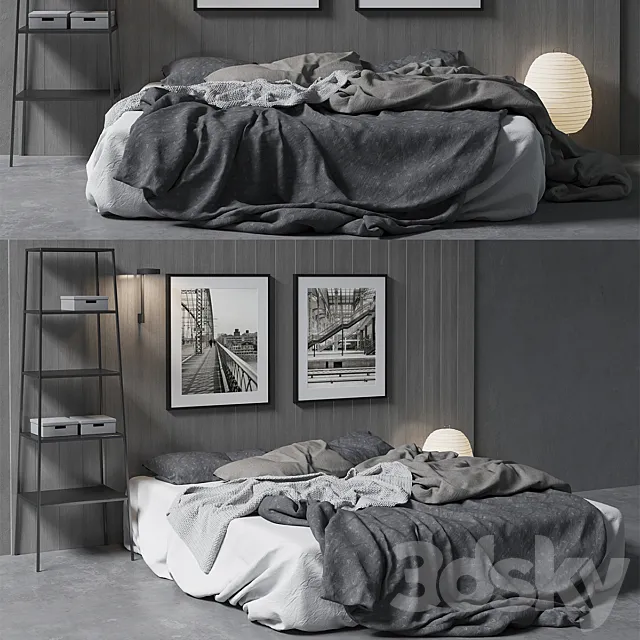 Scandinavian bed 3ds Max