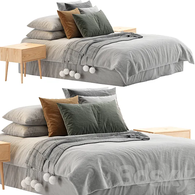 Scandinavian bed 3DS Max Model