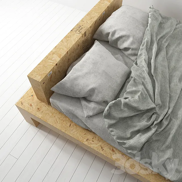 Scandinavian bed 3DS Max Model