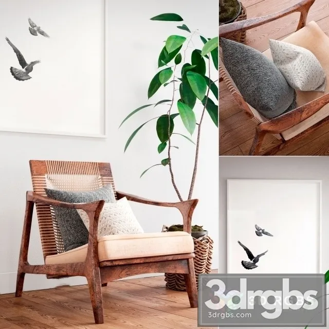 Scandinavian Corner Armchair 3dsmax Download