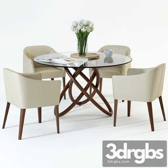 Scandinavian designs oleander dining table & lank chair 2 3dsmax Download