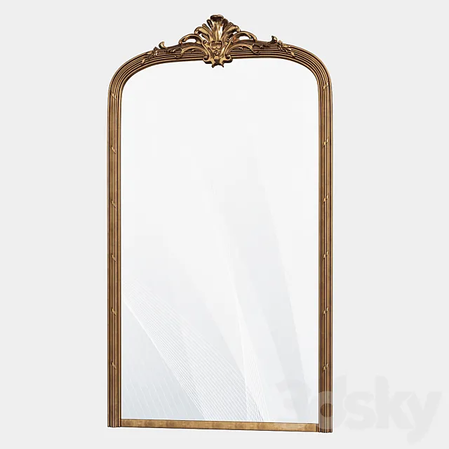 Scandinavian retro mount mirror 3ds Max