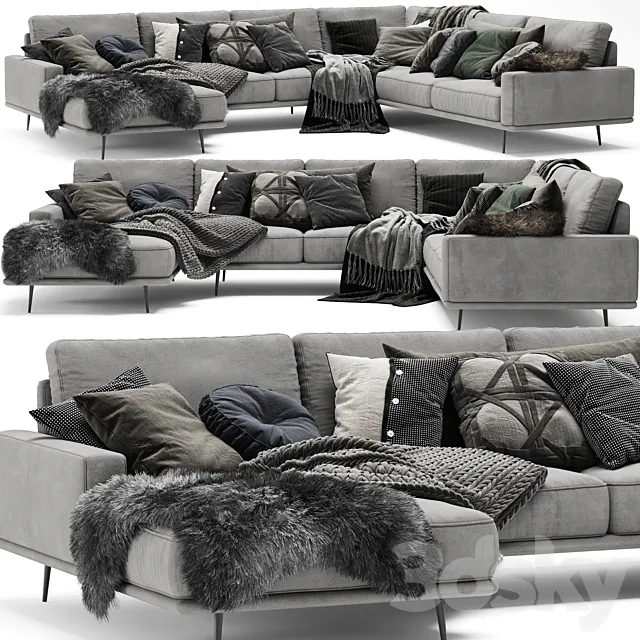Scandinavian Set – BoConcept Carlton Sofa 3DS Max Model