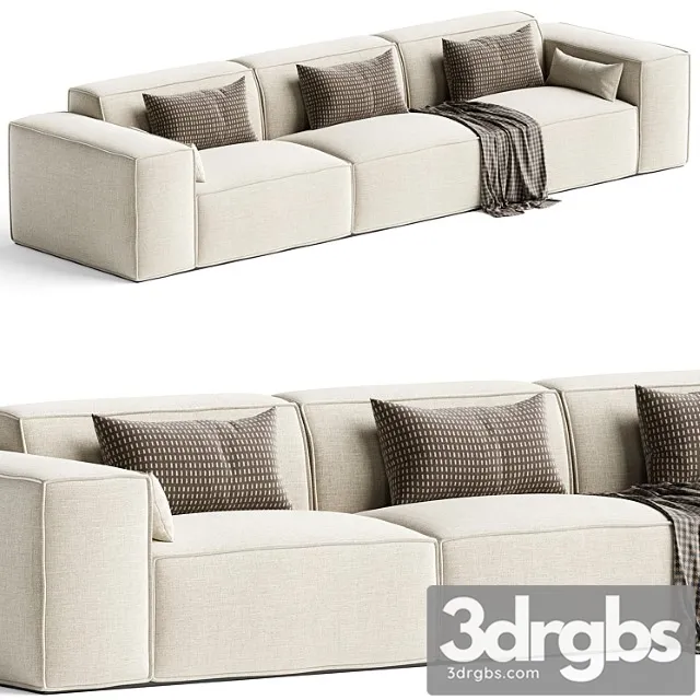 Scandinavian slipcovered square arm modular sofa 2 3dsmax Download