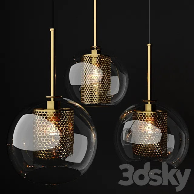 Scandinavian style glass lamp CATCH01 3DSMax File