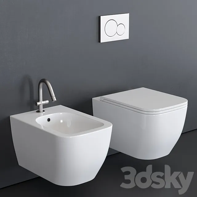 Scarabeo Ceramiche Teorema 2.0 Wall-Hung WC 3DS Max Model