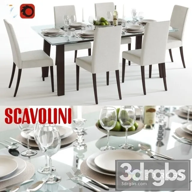 Scavolini Aire Table and Kuadra Chair 3dsmax Download