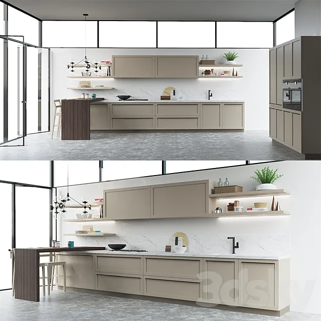 Scavolini Carattere Kitchen 3DS Max Model