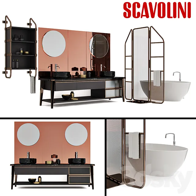 Scavolini Diesel Open Workshop Bathroom set 3DS Max Model