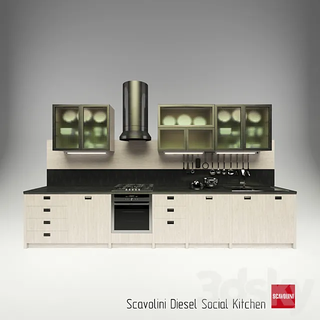 scavolini diesel social kitchen 3ds Max