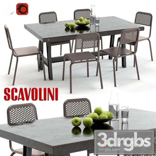 Scavolini Table and Chair Set 3dsmax Download