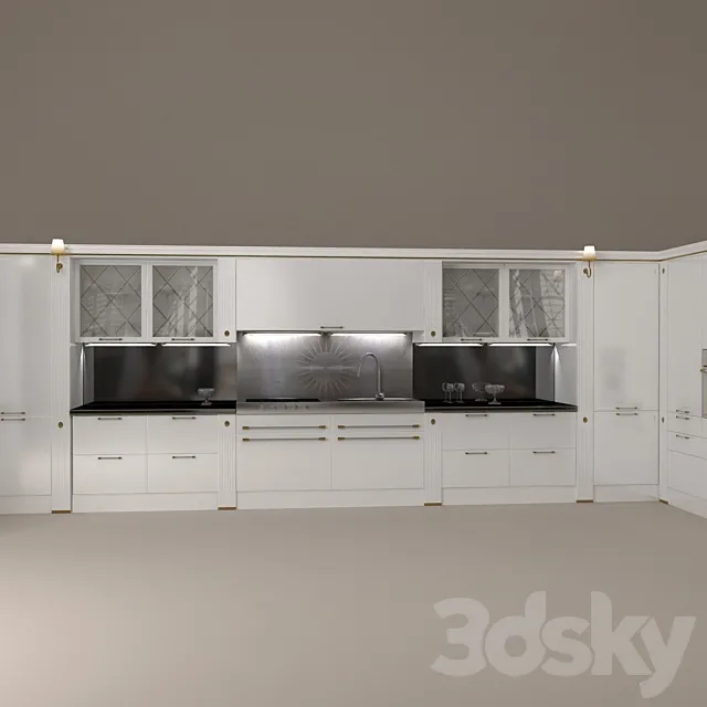 Scavolini_Baccarat Laccata Lucida Bianca 3DS Max Model