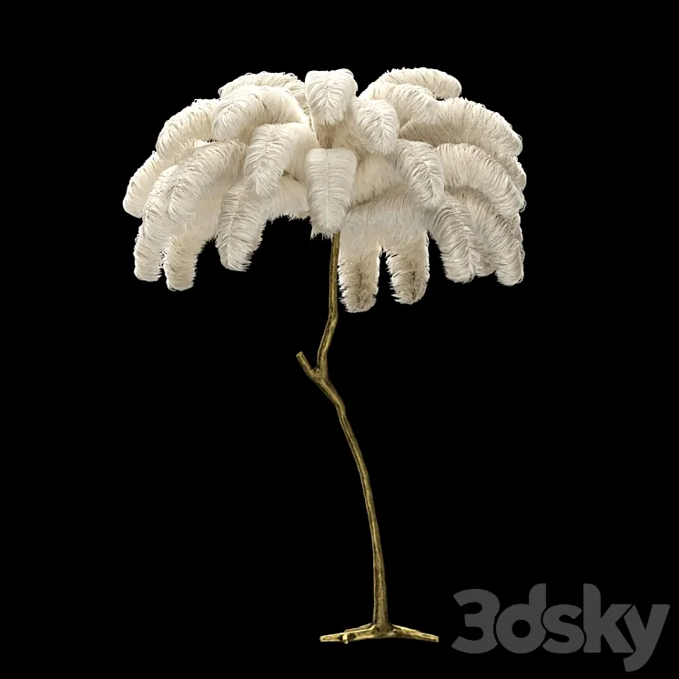 Scenery from ostrich feathers 3DS Max