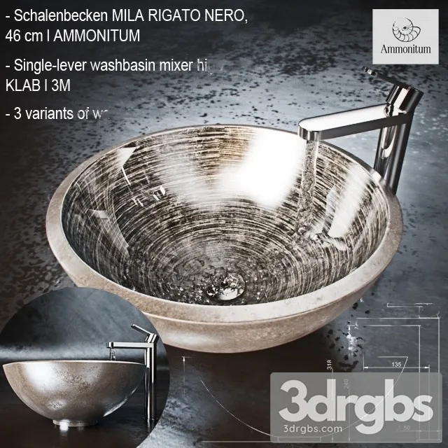 Schalenbecken Mila Rigato Nero 3dsmax Download