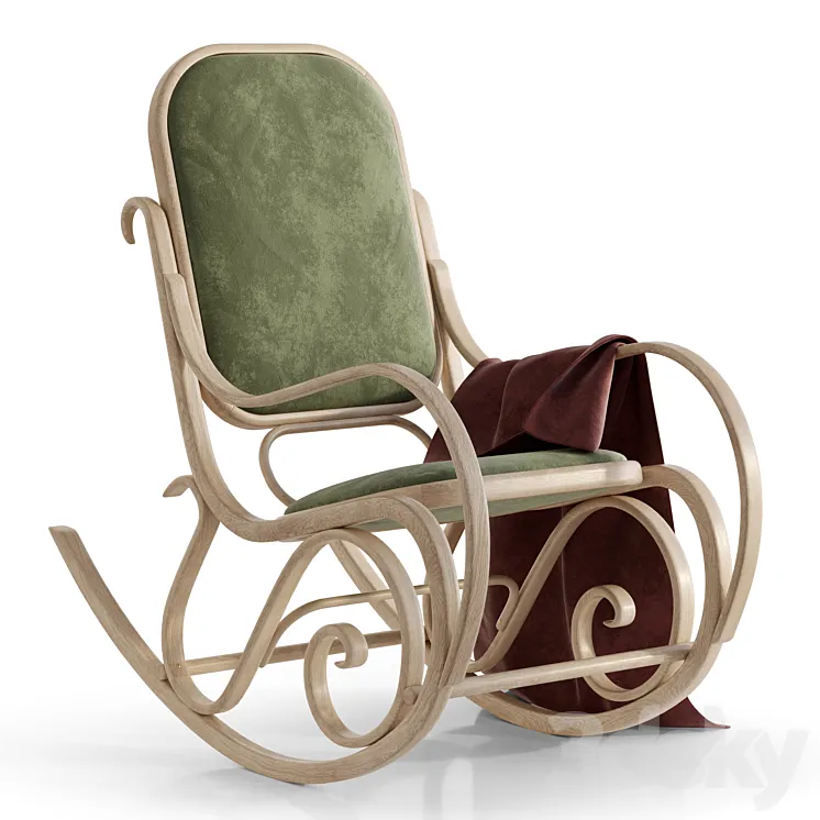 Schaukelstuhl Lounge Chair by Gebrüder Thonet 3DS Max Model