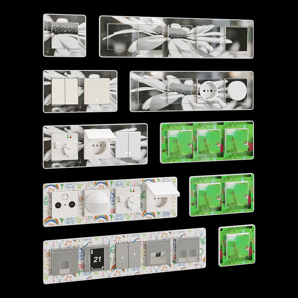 Schneider Electric – Sockets and switches M-Creativ 3ds Max